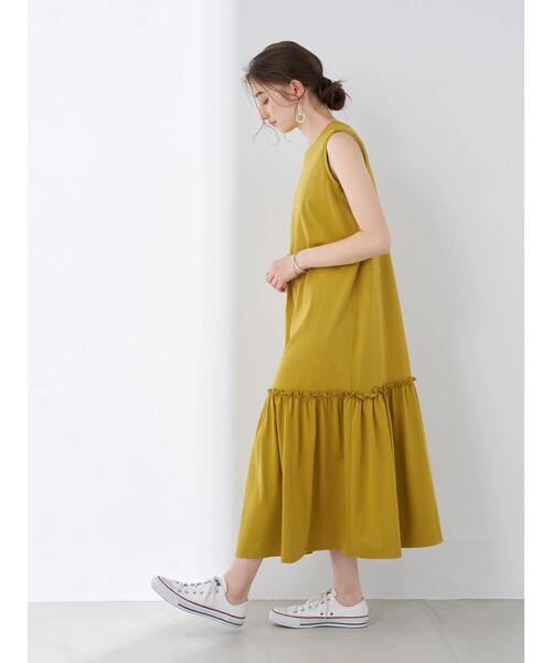 YECCA VECCA（イェッカヴェッカ）の「・裾ギャザーカットワンピース＊（ワンピース・レディース・チャコールグレー/イエロー/アイボリー・FREE）」の22枚目の写真