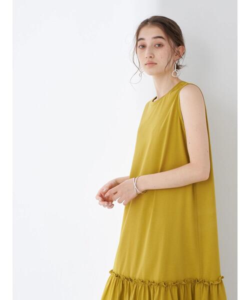 YECCA VECCA（イェッカヴェッカ）の「・裾ギャザーカットワンピース＊（ワンピース・レディース・チャコールグレー/イエロー/アイボリー・FREE）」の18枚目の写真