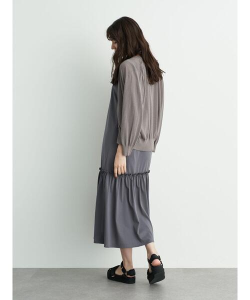 YECCA VECCA（イェッカヴェッカ）の「・裾ギャザーカットワンピース＊（ワンピース・レディース・チャコールグレー/イエロー/アイボリー・FREE）」の11枚目の写真