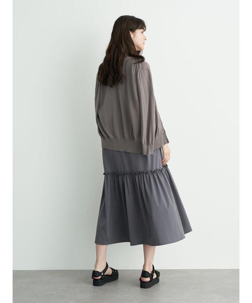 YECCA VECCA（イェッカヴェッカ）の「・裾ギャザーカットワンピース＊（ワンピース・レディース・チャコールグレー/イエロー/アイボリー・FREE）」の10枚目の写真