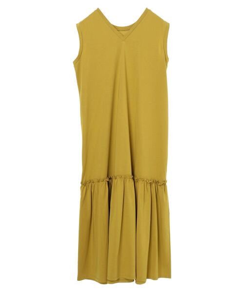 YECCA VECCA（イェッカヴェッカ）の「・裾ギャザーカットワンピース＊（ワンピース・レディース・チャコールグレー/イエロー/アイボリー・FREE）」の9枚目の写真