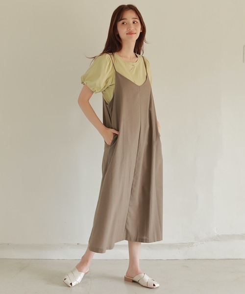 ワンピースリネン混キャミソールワンピース ワンピース Mybae マイベイ のファッション