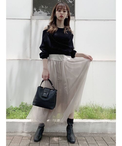 dazzlin（ダズリン）の「カシュクールニットプルオーバー（ニット/セーター・レディース・オフホワイト/グレー/ブラック/ブラウン/モカ/グリーン・FREE）」の13枚目の写真