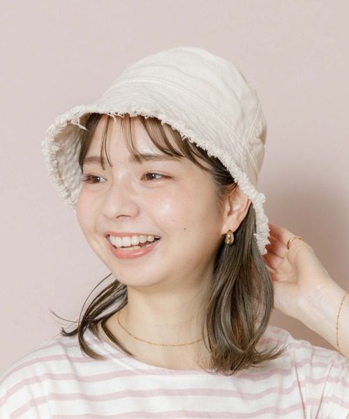 flower（フラワー）の「ナチュラルバケットハット（ハット・レディース・アイボリー・FREE）」の5枚目の写真
