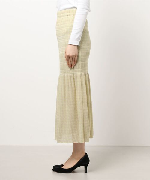 PHEENY（フィーニー）の「【PHEENY】Pleated jacquard skirt（スカート・レディース・ライトグリーン・1）」の2枚目の写真
