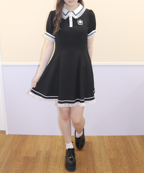 Secret Honey（シークレットハニー）の「バックレースアップポロワンピース（ワンピース・レディース・ブラック/ピンク/ワインレッド・MEDIUM）」の4枚目の写真