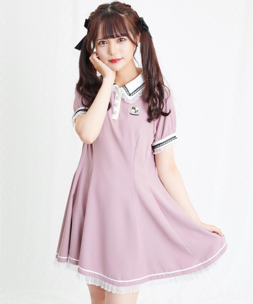 Secret Honey（シークレットハニー）の「バックレースアップポロワンピース（ワンピース・レディース・ブラック/ピンク/ワインレッド・MEDIUM）」の10枚目の写真