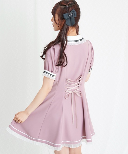 Secret Honey（シークレットハニー）の「バックレースアップポロワンピース（ワンピース・レディース・ブラック/ピンク/ワインレッド・MEDIUM）」の11枚目の写真