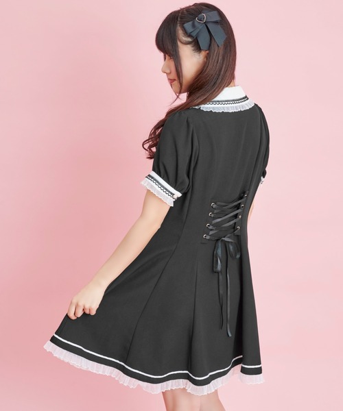 Secret Honey（シークレットハニー）の「バックレースアップポロワンピース（ワンピース・レディース・ブラック/ピンク/ワインレッド・MEDIUM）」の13枚目の写真