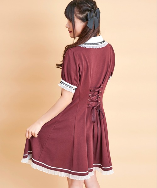 Secret Honey（シークレットハニー）の「バックレースアップポロワンピース（ワンピース・レディース・ブラック/ピンク/ワインレッド・MEDIUM）」の15枚目の写真