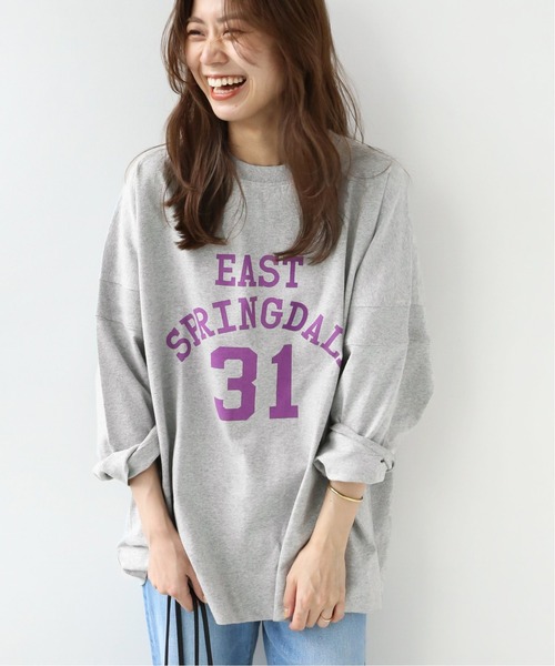 Champion(チャンピオン)の「【CHAMPION/チャンピオン】 *RELUME LONG SLEEVE T-SH 16s/OE:別注TEE◆(Tシャツ/カットソー・レディース・グレー系その他/ホワイト/ブラック/グレー・LARGE)」の4枚目の写真