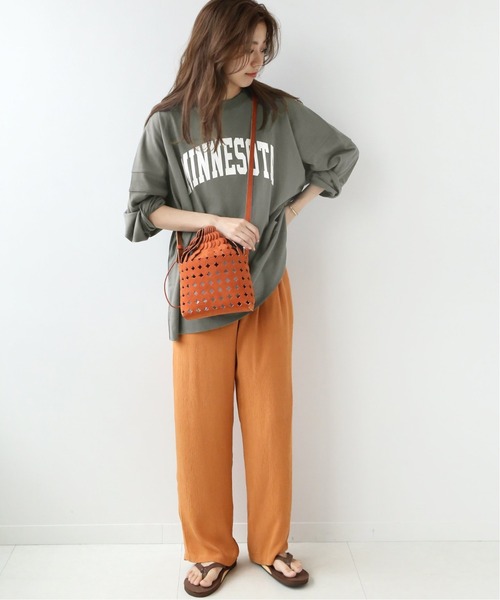 Champion(チャンピオン)の「【CHAMPION/チャンピオン】 *RELUME LONG SLEEVE T-SH 16s/OE:別注TEE◆(Tシャツ/カットソー・レディース・グレー系その他/ホワイト/ブラック/グレー・LARGE)」の6枚目の写真