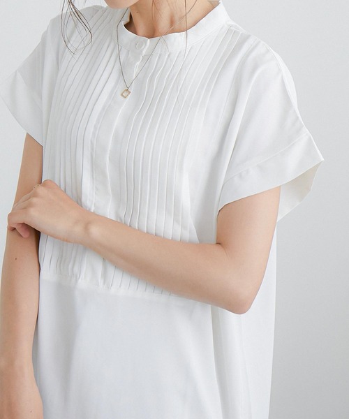 Fashion Letter(ファッションレター)の「ピンタックシャツワンピース(シャツワンピース・レディース・ホワイト/グレイッシュベージュ/ライトグリーン/ラベンダー・M)」の8枚目の写真