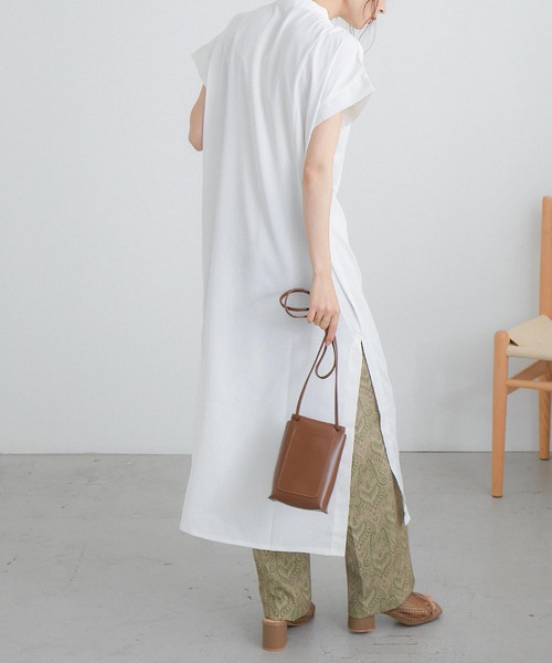 Fashion Letter(ファッションレター)の「ピンタックシャツワンピース(シャツワンピース・レディース・ホワイト/グレイッシュベージュ/ライトグリーン/ラベンダー・M)」の9枚目の写真