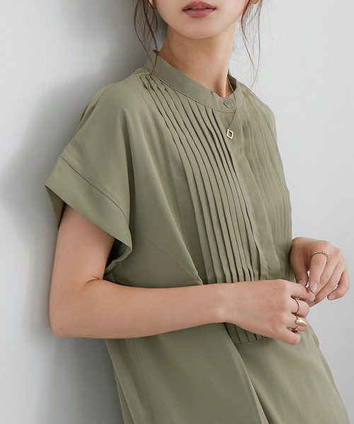 Fashion Letter(ファッションレター)の「ピンタックシャツワンピース(シャツワンピース・レディース・ホワイト/グレイッシュベージュ/ライトグリーン/ラベンダー・M)」の11枚目の写真