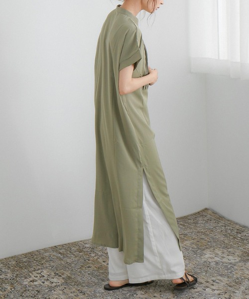 Fashion Letter(ファッションレター)の「ピンタックシャツワンピース(シャツワンピース・レディース・ホワイト/グレイッシュベージュ/ライトグリーン/ラベンダー・M)」の14枚目の写真