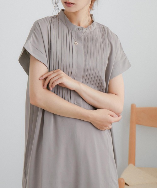 Fashion Letter(ファッションレター)の「ピンタックシャツワンピース(シャツワンピース・レディース・ホワイト/グレイッシュベージュ/ライトグリーン/ラベンダー・M)」の19枚目の写真