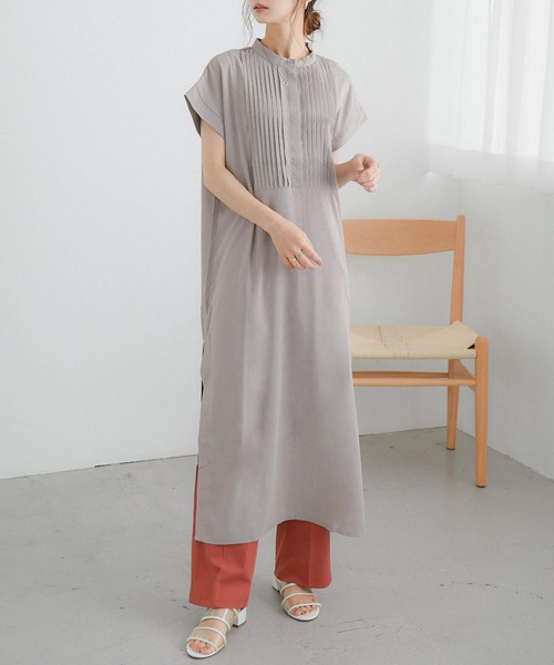 Fashion Letter(ファッションレター)の「ピンタックシャツワンピース(シャツワンピース・レディース・ホワイト/グレイッシュベージュ/ライトグリーン/ラベンダー・M)」の20枚目の写真