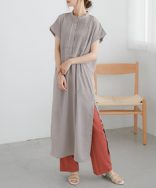Fashion Letter(ファッションレター)の「ピンタックシャツワンピース(シャツワンピース・レディース・ホワイト/グレイッシュベージュ/ライトグリーン/ラベンダー・M)」の18枚目の写真
