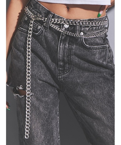 EGOIST（エゴイスト）の「２連チェーンベルト（ベルト・レディース・シルバー・FREE）」の9枚目の写真