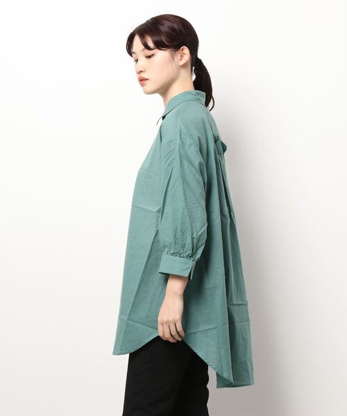 shop DADA(ショップダダ)の「バックベルトブラウス(1S13-7185)(シャツ/ブラウス・レディース・ホワイト/ダークブラウン/グリーン・FREE)」の4枚目の写真