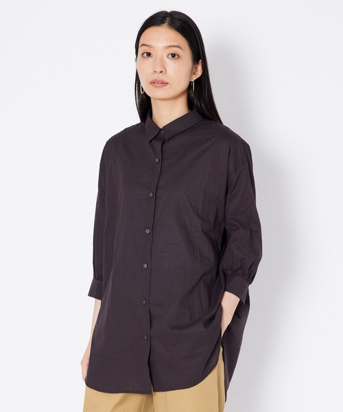 shop DADA(ショップダダ)の「バックベルトブラウス(1S13-7185)(シャツ/ブラウス・レディース・ホワイト/ダークブラウン/グリーン・FREE)」の2枚目の写真