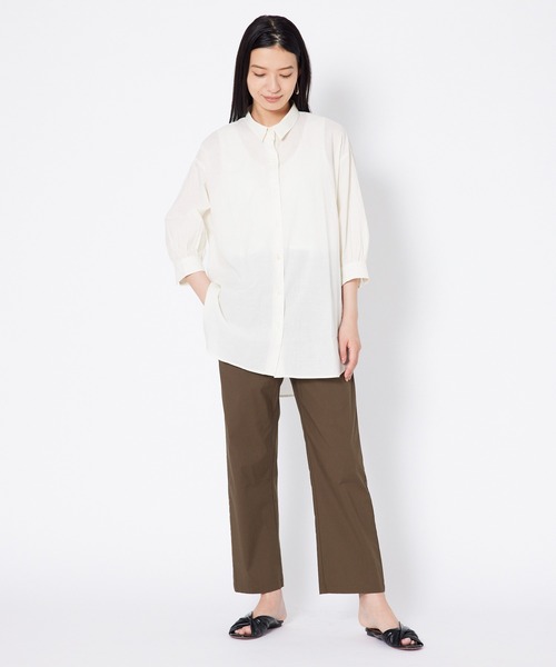 shop DADA(ショップダダ)の「バックベルトブラウス(1S13-7185)(シャツ/ブラウス・レディース・ホワイト/ダークブラウン/グリーン・FREE)」の21枚目の写真