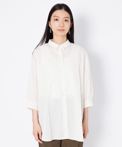 shop DADA(ショップダダ)の「バックベルトブラウス(1S13-7185)(シャツ/ブラウス・レディース・ホワイト/ダークブラウン/グリーン・FREE)」の15枚目の写真