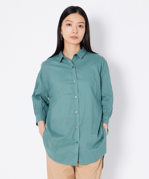 shop DADA(ショップダダ)の「バックベルトブラウス(1S13-7185)(シャツ/ブラウス・レディース・ホワイト/ダークブラウン/グリーン・FREE)」の8枚目の写真