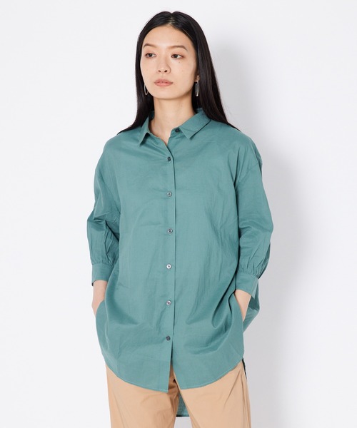shop DADA(ショップダダ)の「バックベルトブラウス(1S13-7185)(シャツ/ブラウス・レディース・ホワイト/ダークブラウン/グリーン・FREE)」の9枚目の写真