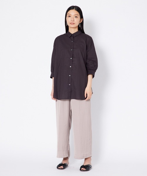 shop DADA(ショップダダ)の「バックベルトブラウス(1S13-7185)(シャツ/ブラウス・レディース・ホワイト/ダークブラウン/グリーン・FREE)」の14枚目の写真