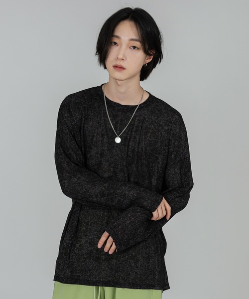 FOLLOWIN（フォロウィン）の「【UNISEX】アイスダメージウォッシング長袖Tシャツ（Tシャツ/カットソー・レディース・ホワイト/ブラック・FREE）」の9枚目の写真