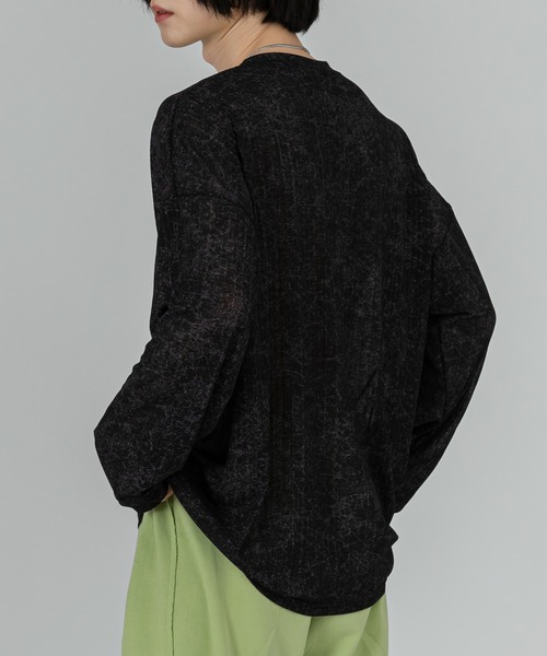 FOLLOWIN（フォロウィン）の「【UNISEX】アイスダメージウォッシング長袖Tシャツ（Tシャツ/カットソー・レディース・ホワイト/ブラック・FREE）」の15枚目の写真