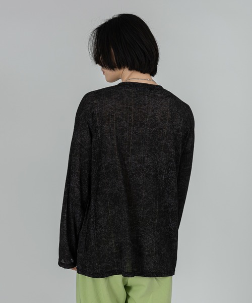 FOLLOWIN（フォロウィン）の「【UNISEX】アイスダメージウォッシング長袖Tシャツ（Tシャツ/カットソー・レディース・ホワイト/ブラック・FREE）」の7枚目の写真