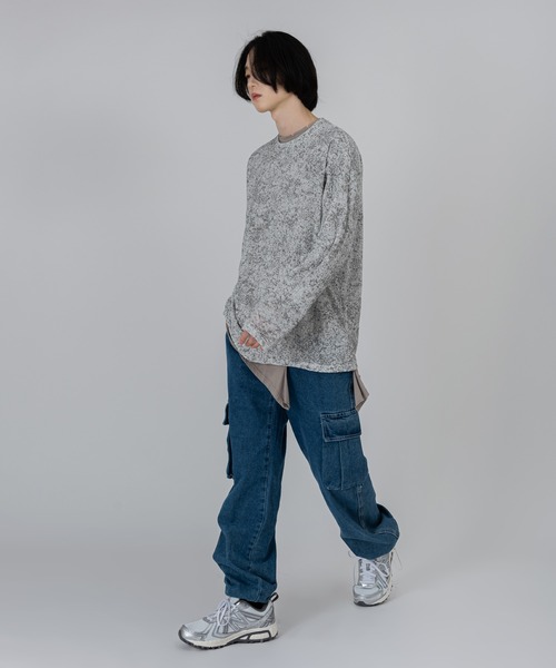 FOLLOWIN（フォロウィン）の「【UNISEX】アイスダメージウォッシング長袖Tシャツ（Tシャツ/カットソー・レディース・ホワイト/ブラック・FREE）」の20枚目の写真