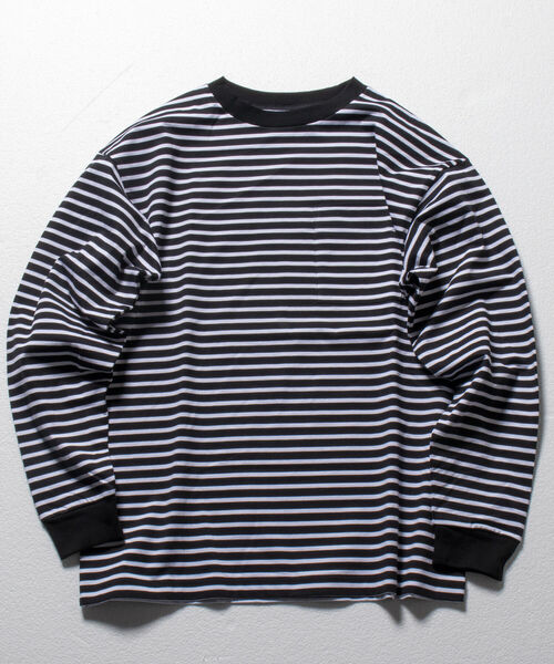 NOLLEY'S goodman（ノーリーズグッドマン）の「ビッグシルエット オーバーサイズ ロングスリーブＴシャツ（※上品感漂うハイゲージ コットン使用）（Tシャツ/カットソー・メンズ・ホワイト/ブラック系その他3/ネイビー/ホワイト系その他4/グレイッシュベージュ・MEDIUM/X-LARGE/SMALL/LARGE）」の4枚目の写真