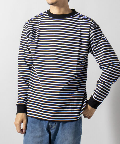 NOLLEY'S goodman（ノーリーズグッドマン）の「ビッグシルエット オーバーサイズ ロングスリーブＴシャツ（※上品感漂うハイゲージ コットン使用）（Tシャツ/カットソー・メンズ・ホワイト/ブラック系その他3/ネイビー/ホワイト系その他4/グレイッシュベージュ・MEDIUM/X-LARGE/SMALL/LARGE）」の19枚目の写真