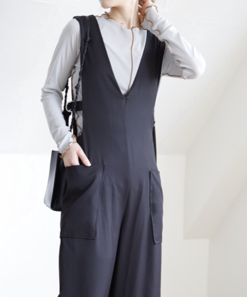 UNFIELD（アンフィールド）の「【UNFIELD　配色メローメッシュトップス】（Tシャツ/カットソー・レディース・ホワイト/ブラック/ブルーグレー・FREE）」の11枚目の写真