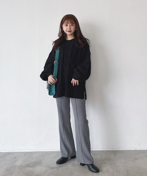 PAGEBOY（ページボーイ）の「ピンタックチェックフレアパンツ（その他パンツ・レディース・ブラック/レッド・FREE）」の11枚目の写真