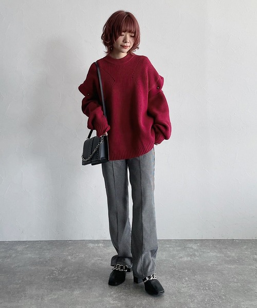 PAGEBOY（ページボーイ）の「ピンタックチェックフレアパンツ（その他パンツ・レディース・ブラック/レッド・FREE）」の15枚目の写真