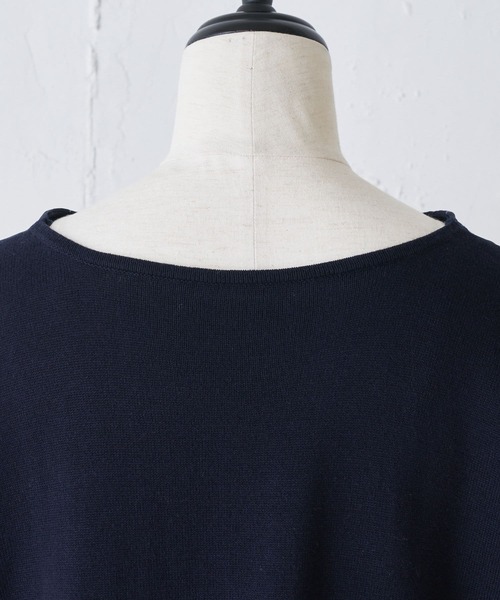 BEARDSLEY（ビアズリー）の「バードリーフプリントニット（ニット/セーター・レディース・ネイビー/ベージュ・FREE）」の8枚目の写真