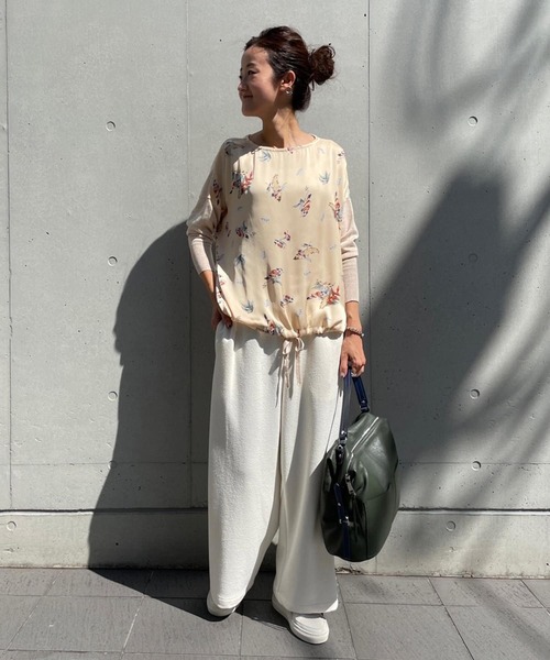 BEARDSLEY（ビアズリー）の「バードリーフプリントニット（ニット/セーター・レディース・ネイビー/ベージュ・FREE）」の21枚目の写真