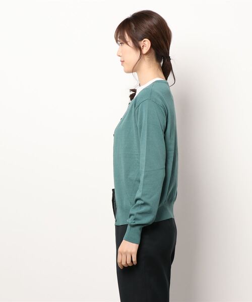 Te chichi（テチチ）の「クルーネックカーディガン（カーディガン/ボレロ・レディース・ブラック/ブラウン/グリーン/キャメル・ﾌﾘ-）」の5枚目の写真