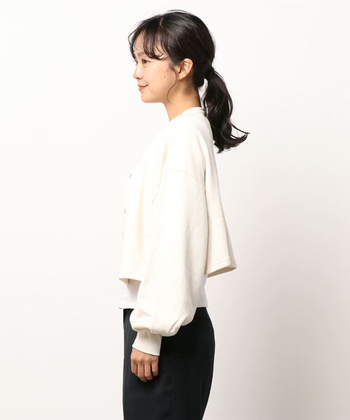 PAGEBOY（ページボーイ）の「ショートウラケカーディガン（カーディガン/ボレロ・レディース・オフホワイト/チャコールグレー/パープル系その他・FREE）」の9枚目の写真