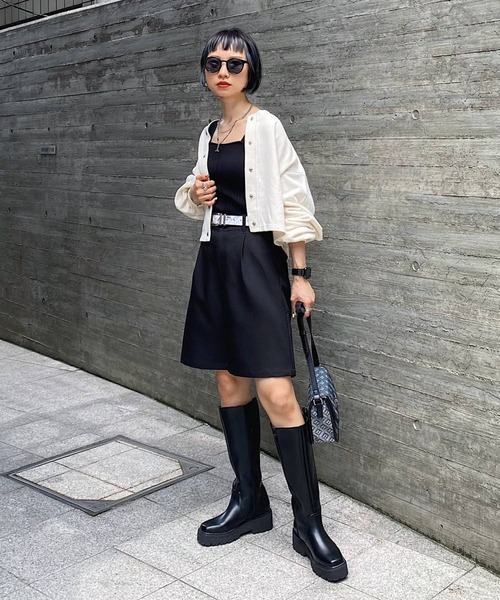 PAGEBOY（ページボーイ）の「ショートウラケカーディガン（カーディガン/ボレロ・レディース・オフホワイト/チャコールグレー/パープル系その他・FREE）」の5枚目の写真