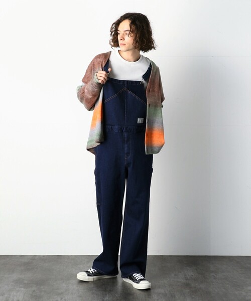 Purple&Yellow(パープルアンドイエロー)の「デニムオーバーオール(サロペット/オーバーオール・メンズ・ワンウォッシュ/ライトインディゴブルー・SMALL/MEDIUM/LARGE)」の3枚目の写真