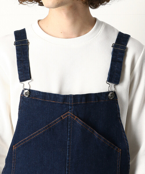 Purple&Yellow(パープルアンドイエロー)の「デニムオーバーオール(サロペット/オーバーオール・メンズ・ワンウォッシュ/ライトインディゴブルー・SMALL/MEDIUM/LARGE)」の10枚目の写真