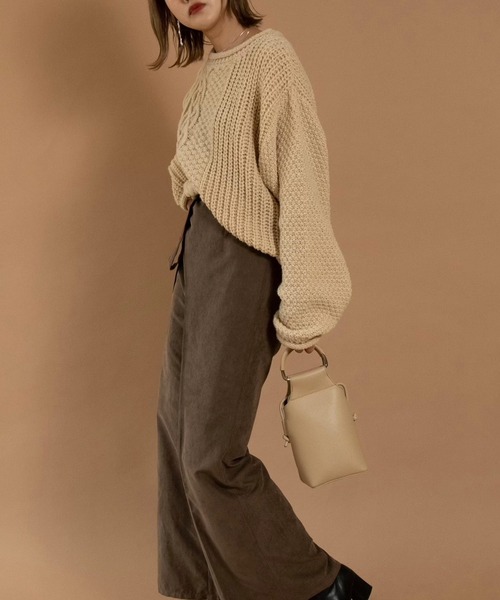 Amiur（エミレ）の「cable change pattern knit（ニット/セーター・レディース・アイボリー/ベージュ・FREE）」の19枚目の写真