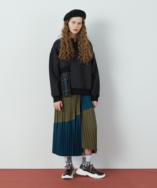 FRAPBOIS（フラボア）の「T/Rプリーツ カットソー（Tシャツ/カットソー・レディース・カーキ/ブラック・1）」の14枚目の写真