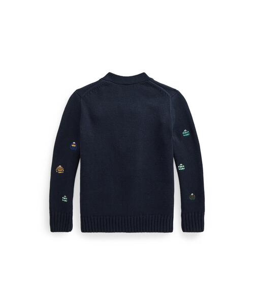 POLO RALPH LAUREN CHILDRENSWEAR(ポロ ラルフ ローレン チルドレンズウェア)の「ラグビーエンブロイダード コットン カーディガン(カーディガン/ボレロ・キッズ・ブルー・4/6/7)」の4枚目の写真